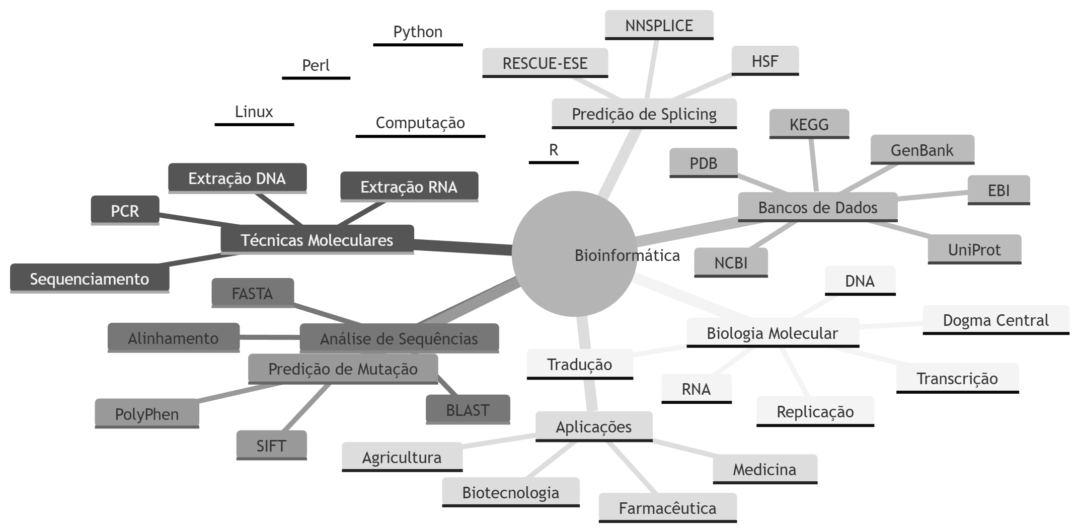 Mapa mental de bioinformática